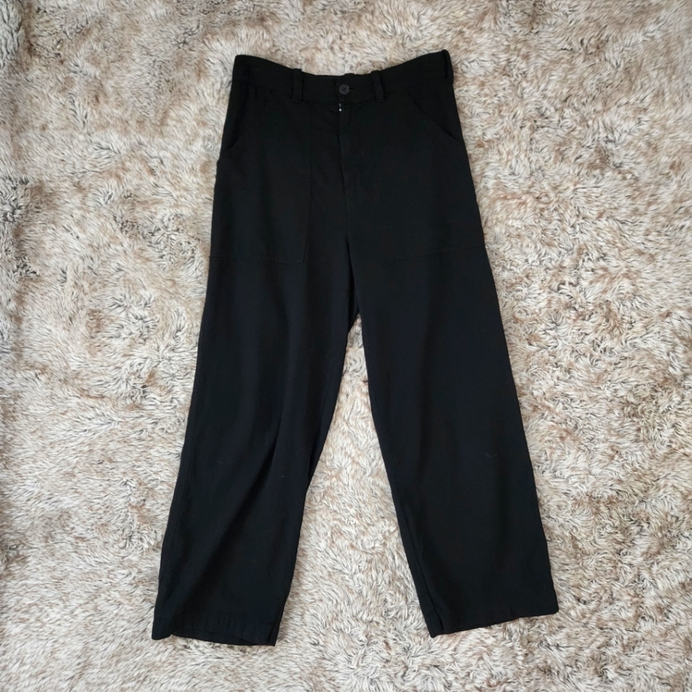 LACAUSA Stella Trousers in Oxford Blue Workwear Cropped Length Women's Size 2